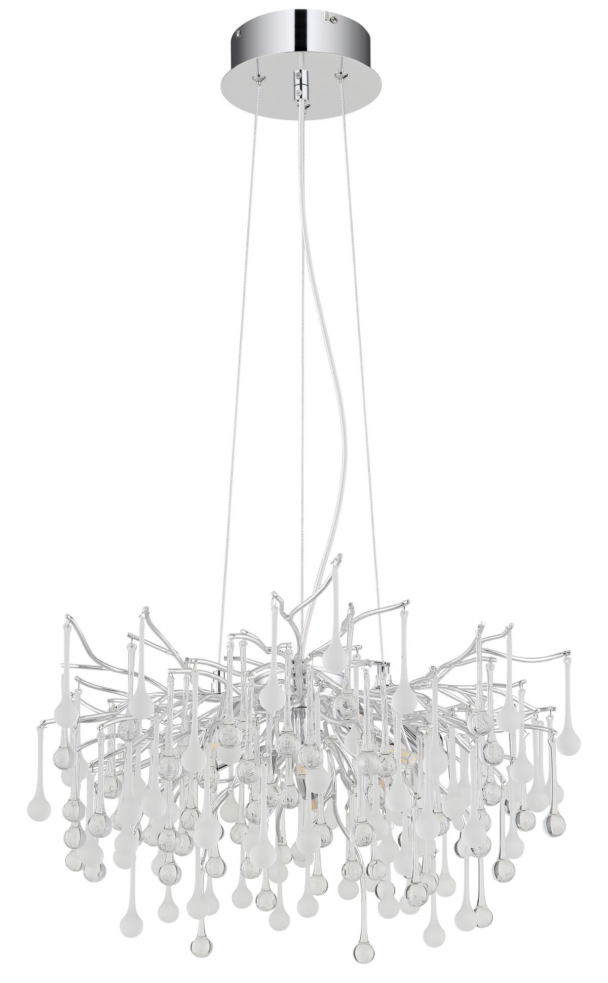 Hängeleuchte Maxine Aluminium ca. 60x150 cm - Klar/Chromfarben, Design, Glas/Metall (60/150cm) - Globo