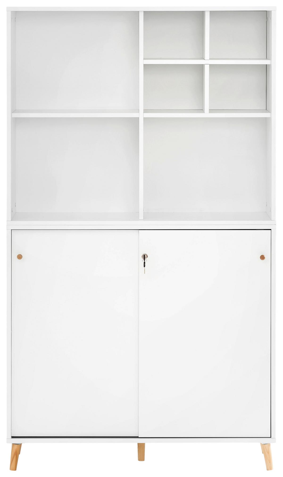 Aktenschrank U1000r+u1000st+regal - Weiß, MODERN, Holzwerkstoff (100,1/174,2/41cm) - MID.YOU