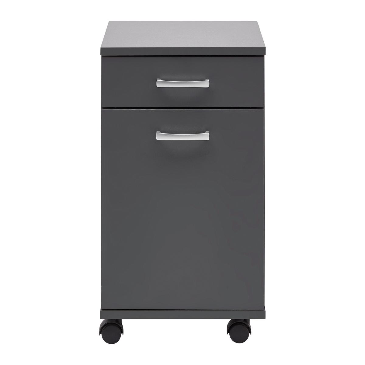 Kontejner CAORLE - barvy chromu/antracitová, Konvenční, kompozitní dřevo/plast (33/59/38cm) - Mömax