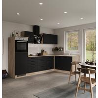 Eckküche Capri Eiche/schwarz S: 280x170 Cm - Eichefarben/Schwarz, KONVENTIONELL, Holzwerkstoff (280/170cm) - FlexWell