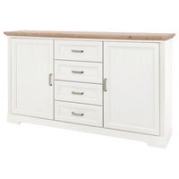 Kommode 164 Cm Jasmin Ii Weiß/eiche Artisan - Schwarz/Weiß, LIFESTYLE, Holzwerkstoff (164/90/41cm)