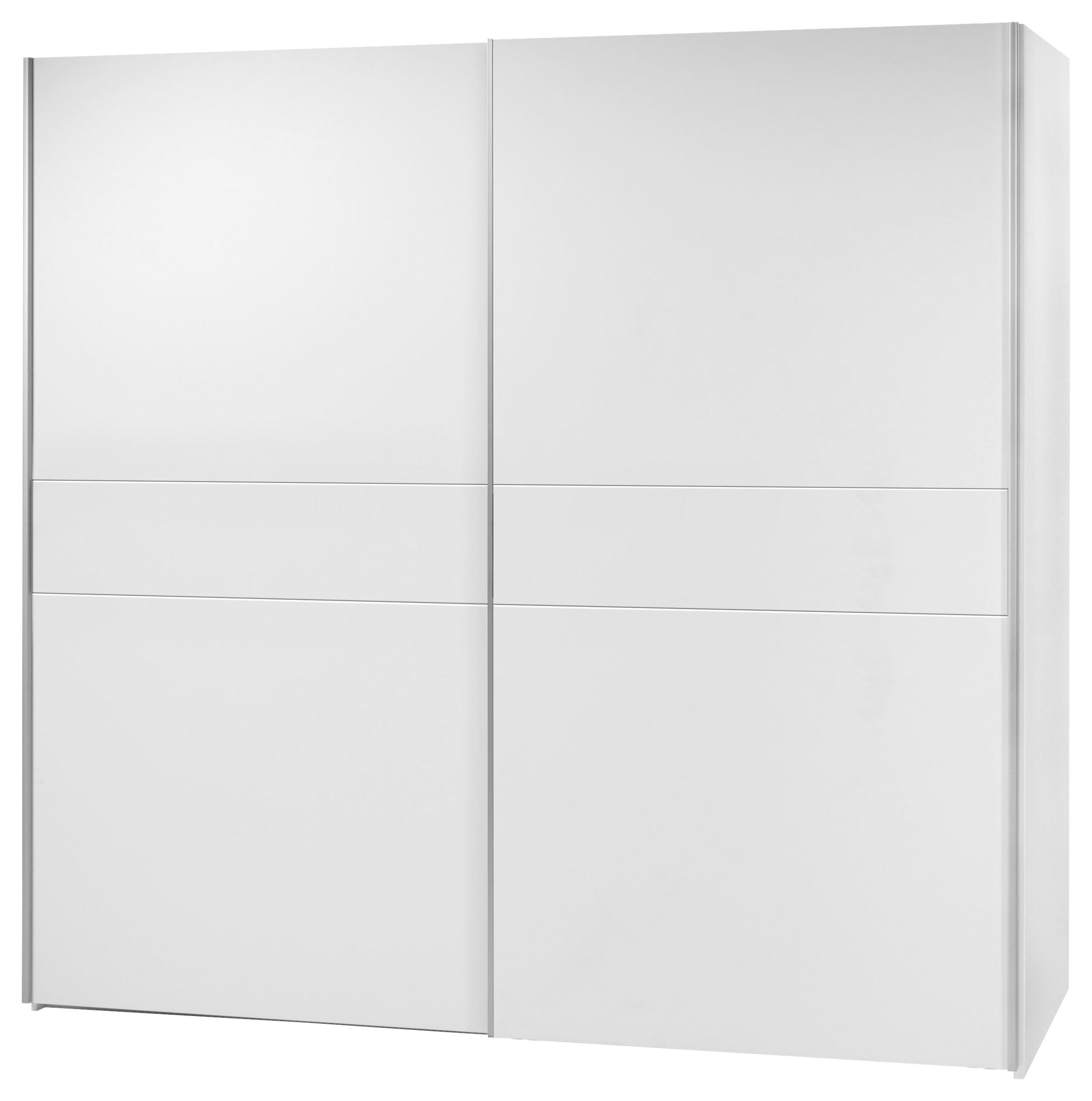 Skříň S Posuvnými Dveřmi Poly 4 - bílá/barvy hliníku, Moderní, kov/kompozitní dřevo (215/210/58cm)