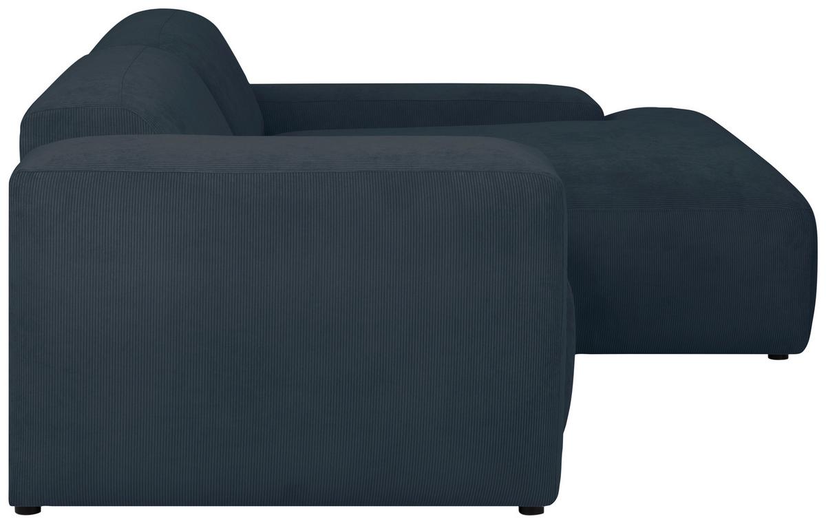 Ecksofa Hannah Blau 252x170 Cm - Blau/Schwarz, Design, Textil (252/170cm) - MID.YOU