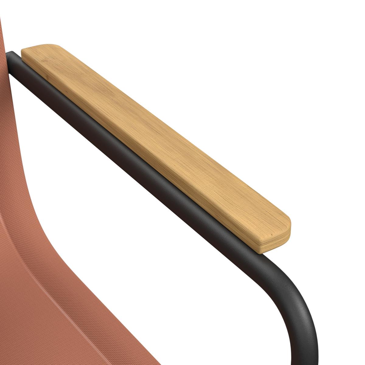 SADA ZAHRADNÍCH KŘESEL DAISY - černá/červená, Moderní, kov/dřevo (55,5/95/55cm) - Bessagi Garden