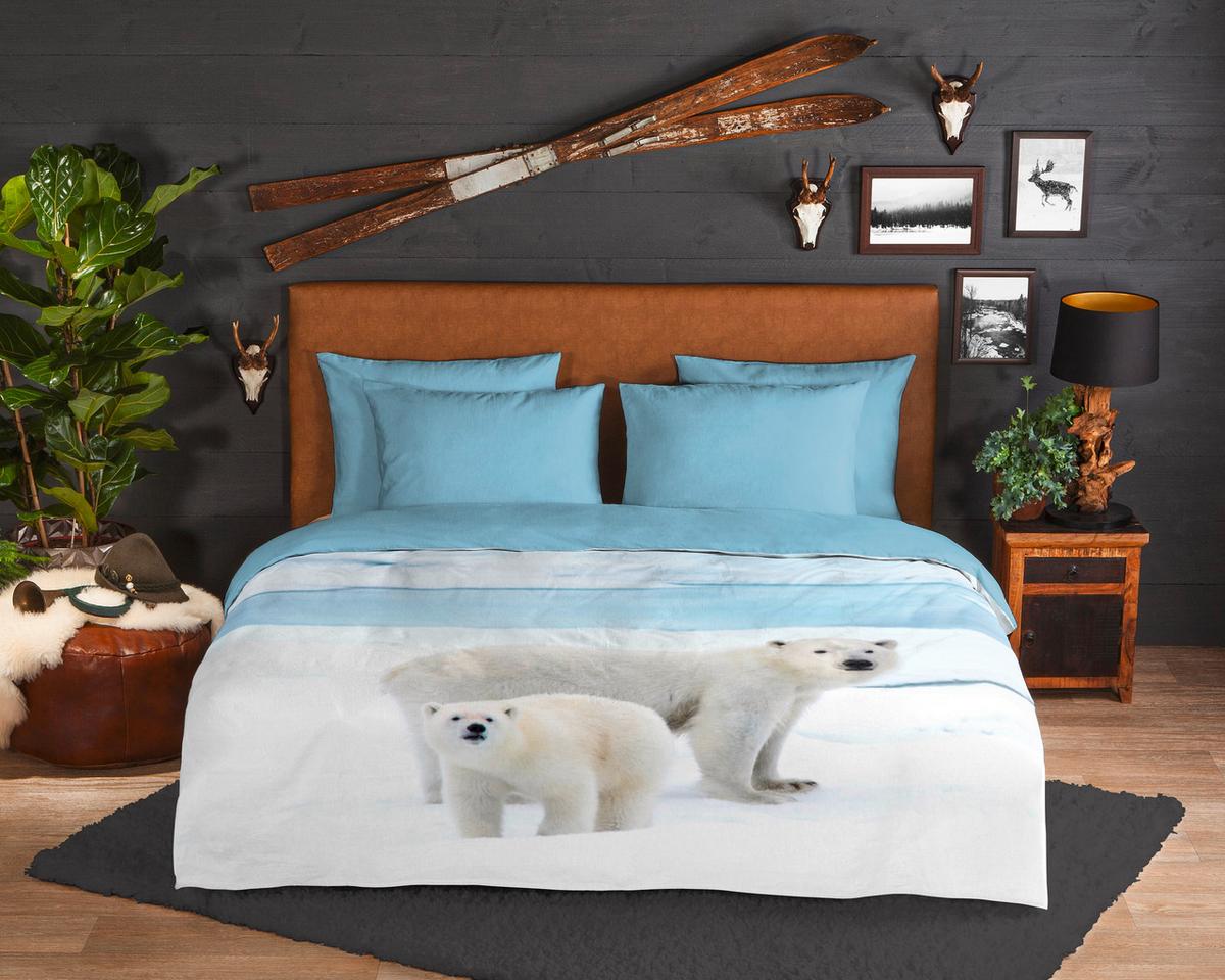 Bettwäsche Care Blau Weiß 140x200 Cm - Blau/Weiß, Trend, Textil (140/200cm)