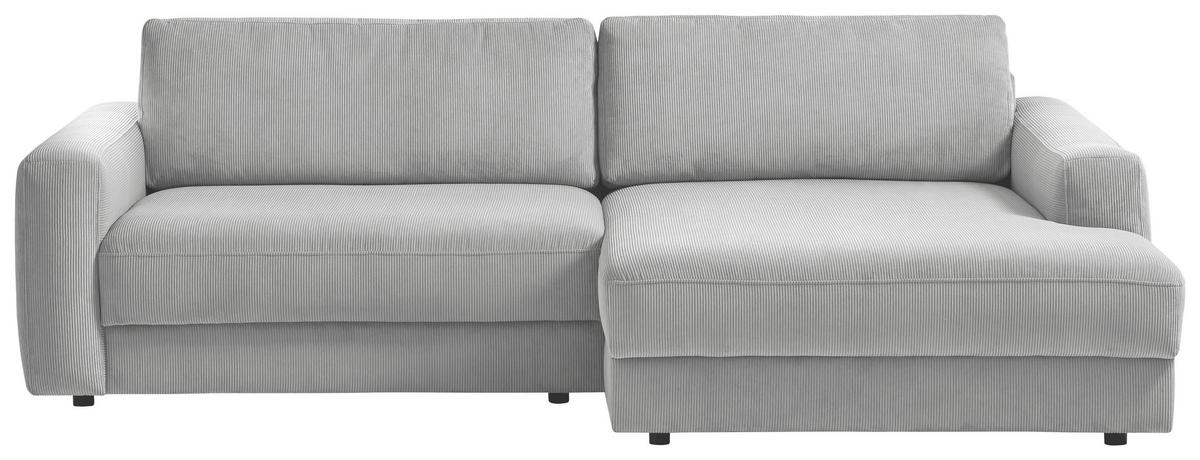 Ecksofa Bourbon - Schwarz/Grau, MODERN, Textil (250/176cm) - Trendmanufaktur