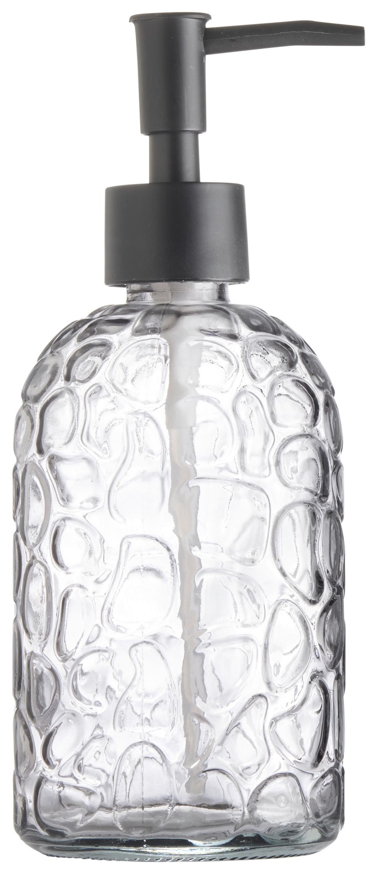 Dávkovač mydla CHARLOTTE - číra/čierna, Konventionell, plast/sklo (7,8/19cm) - Mömax