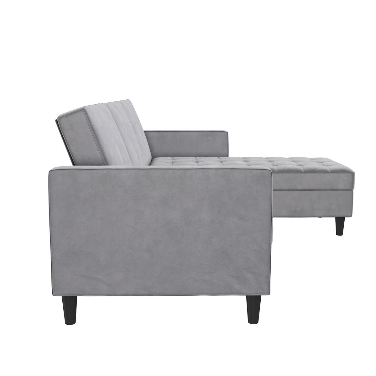 Ecksofa Palermo Grau, mit Stauraum - Schwarz/Grau, Basics, Textil (213/154cm) - Livetastic
