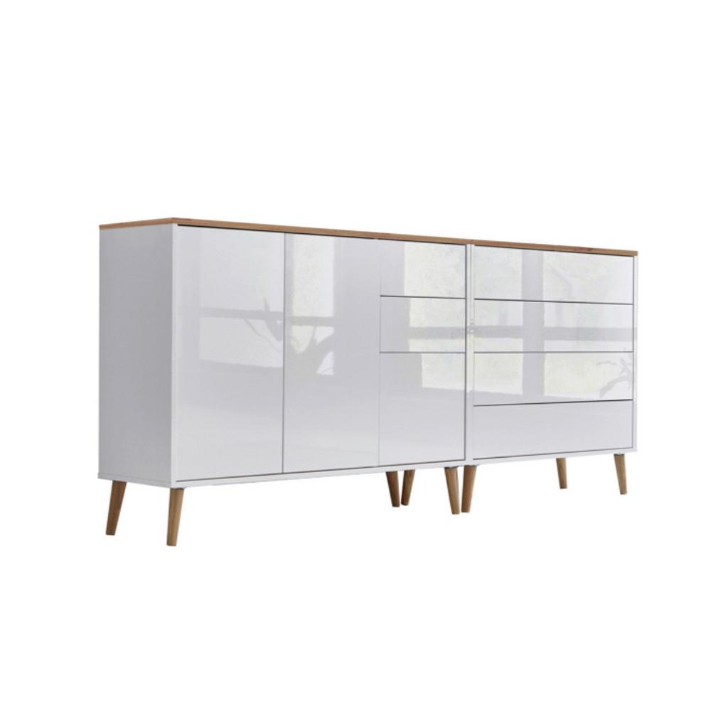 SIDEBOARD Mailand 9 B:184,5cm Weiß/Eiche