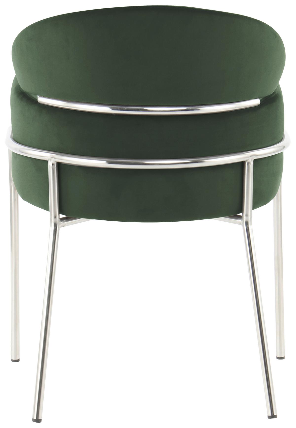 Armlehnstuhl Corey 125 Grün - Silberfarben, Design, Kunststoff/Metall (58/79/57cm) - Kayoom