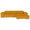 Ecksofa mit Relaxfunktion Orion Kopfstütze Klappbar Currygelb - Currygelb/Silberfarben, KONVENTIONELL, Textil (307/186cm) - Livetastic