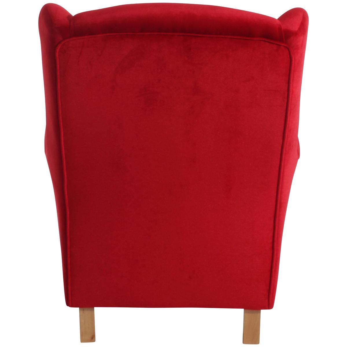 Ohrensessel Lorris - Buchefarben/Rot, Design, Textil (77/103/86cm) - Max Winzer