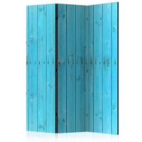 PARAVENT Hellblau B: 135 cm - Hellblau, Basics, Holz/Textil (135/172/3cm) - artgeist