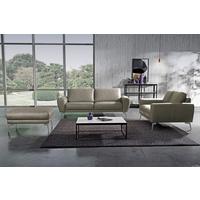 3-Sitzer-Sofa Spring Schwarz Chrom B: 207 cm - Chromfarben/Grau, Design, Leder (207/85/92cm) - Livetastic