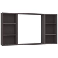 Wandspiegel Arosa Rechteckig 120x64 Cm Holzrahmen Schwarz - Grau, MODERN, Glas/Holzwerkstoff (120/64/18cm) - Held