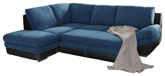 Wohnlandschaft in Schwarz und Blau