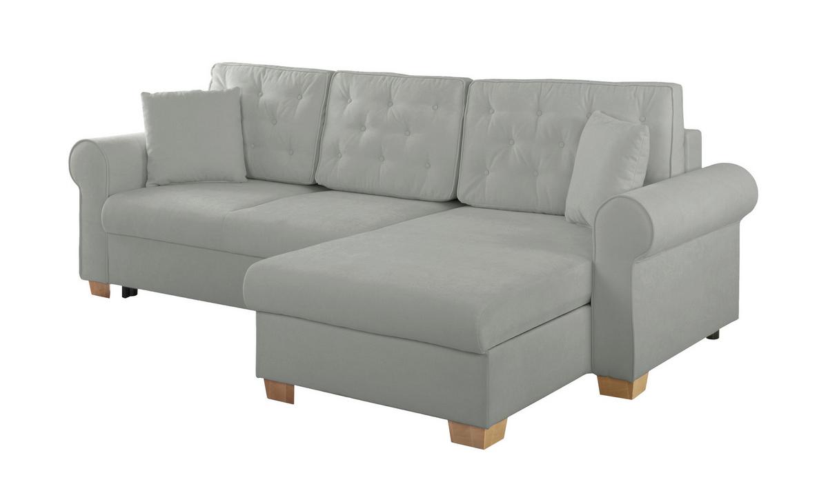 Ecksofa Arles Dunkelgrau 89 S: 266x161 Cm - Dunkelgrau/Buchefarben, Design, Textil (266/161cm) - MID.YOU