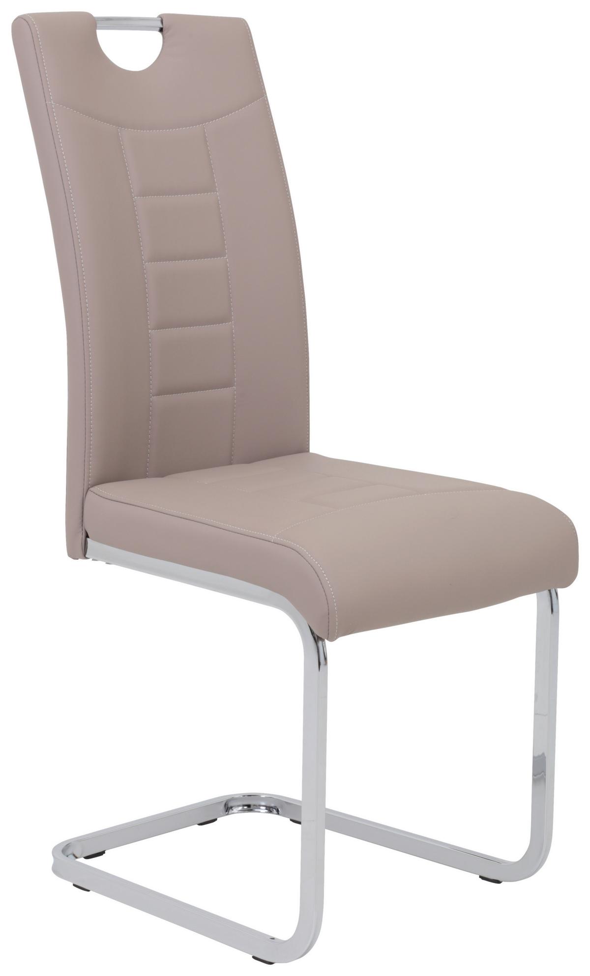 Schwingstuhl Ruby S Cappuccino Gepolstert 4er-Set - Chromfarben/Weiß, MODERN, Textil/Metall (44/104/57,5cm) - MID.YOU