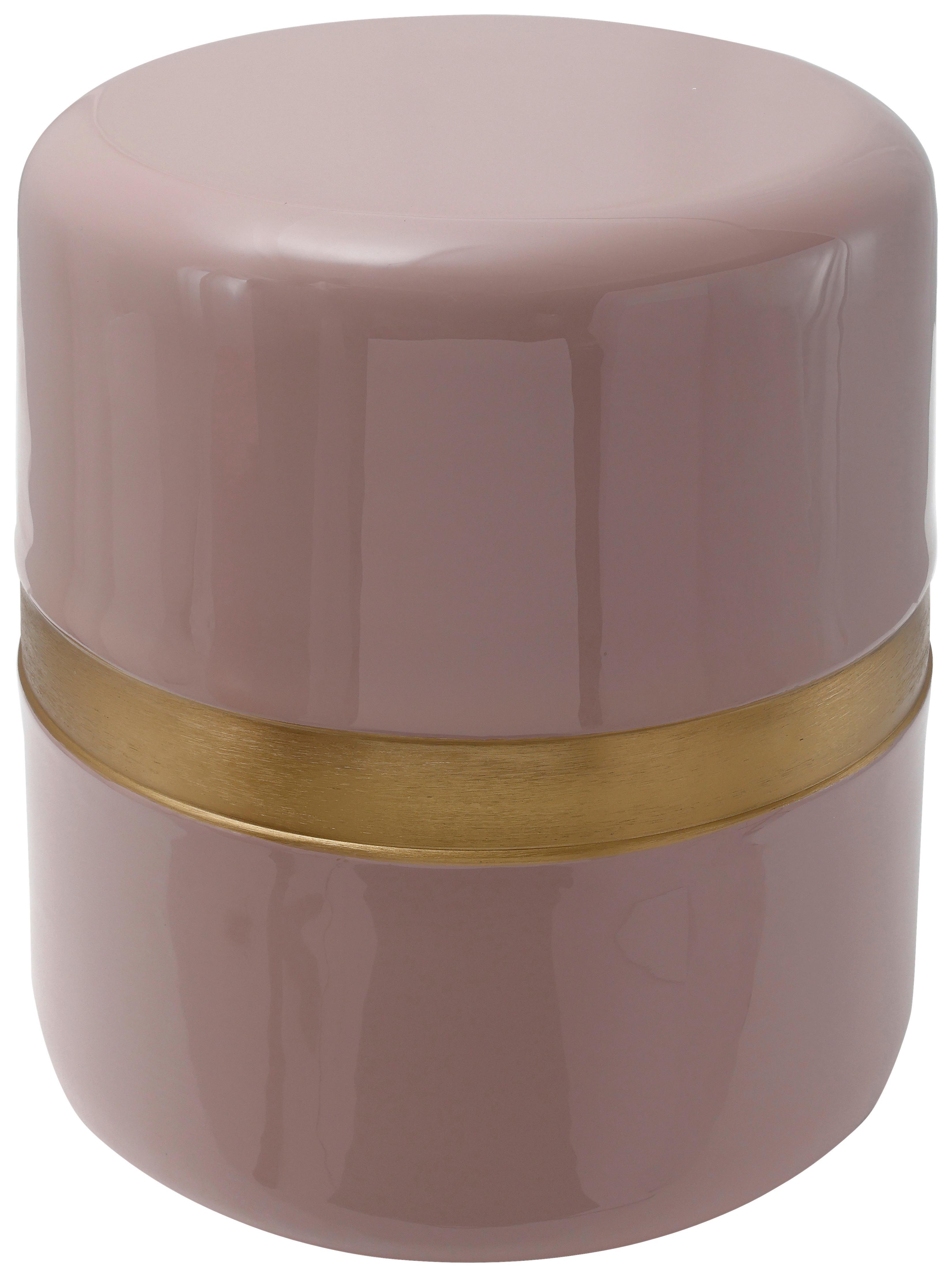 Beistelltisch Art Deco 475 Altrosa/goldfarben B: 47 Cm - Goldfarben/Altrosa, Design, Metall (36/47cm) - Kayoom