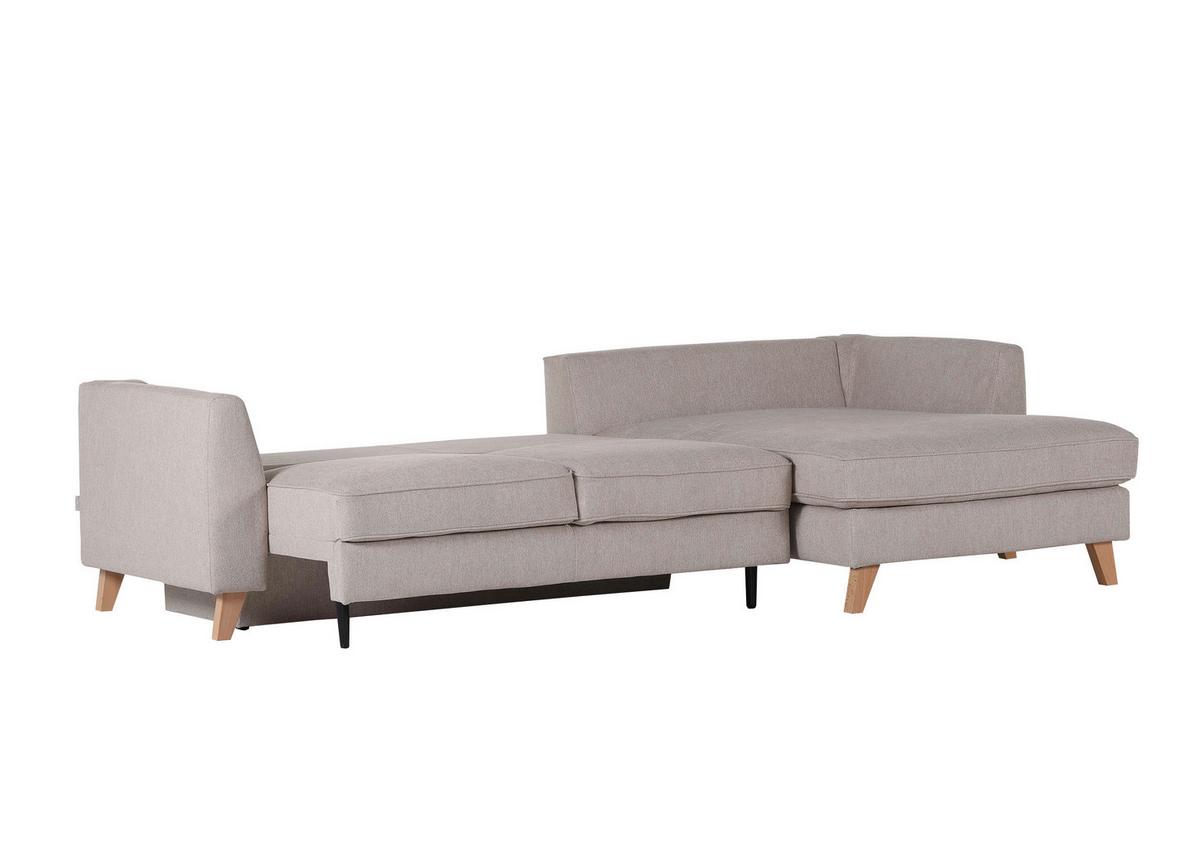 Ecksofa Rimini - Beige/Buchefarben, Design, Textil (271/165cm) - MID.YOU