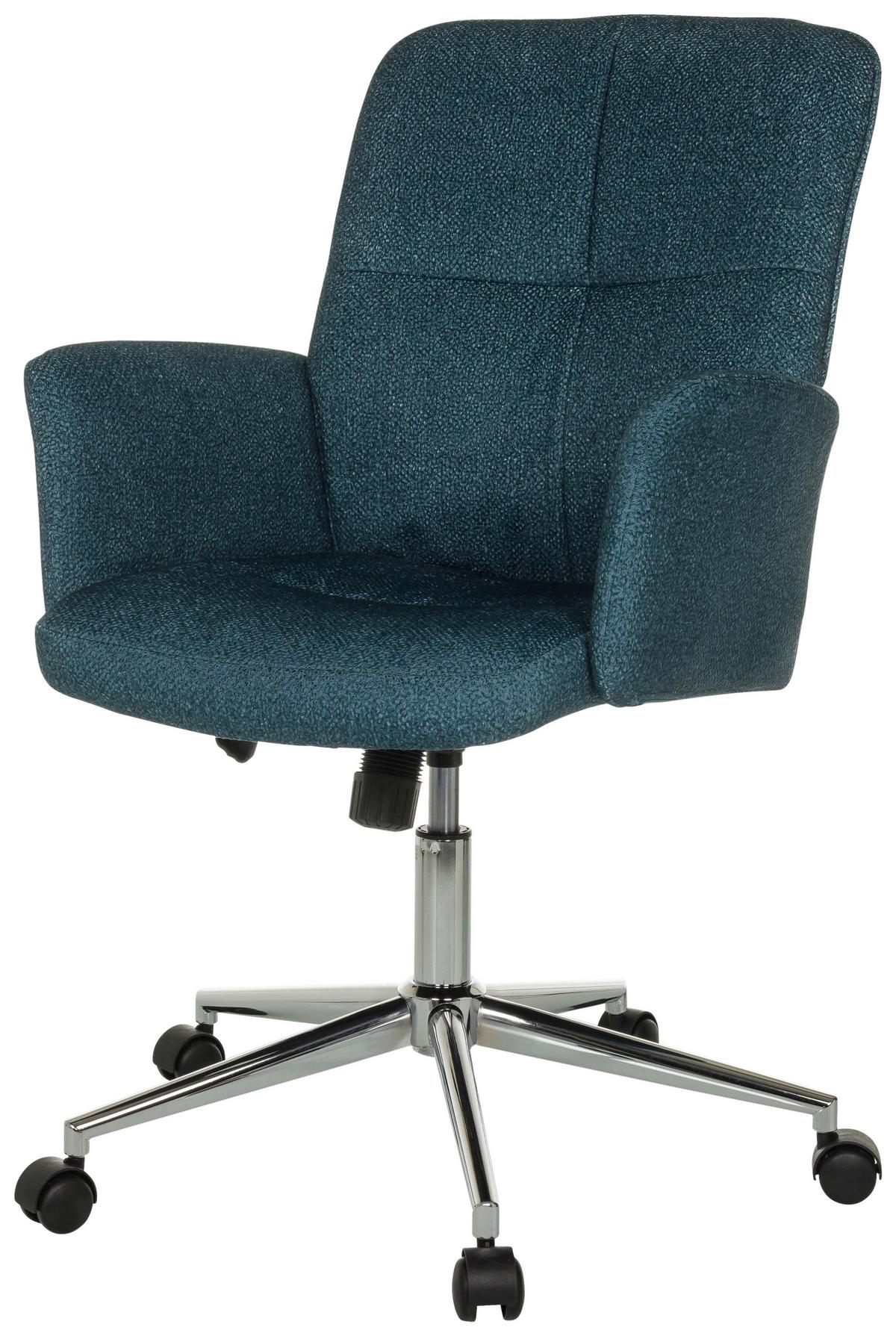 Drehstuhl Solao Petrol T: 63 Cm - Silberfarben/Petrol, MODERN, Kunststoff/Textil (63/98-108/67cm) - MID.YOU