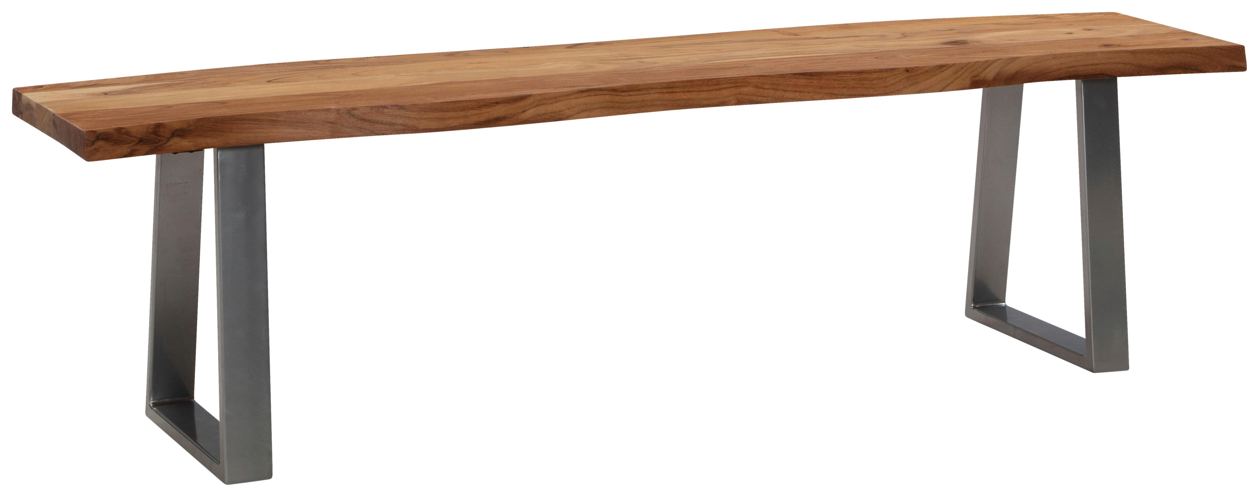 Sitzbank Wl7.296 - Chromfarben/Akaziefarben, MODERN, Holz (180/45,5/40cm) - MID.YOU