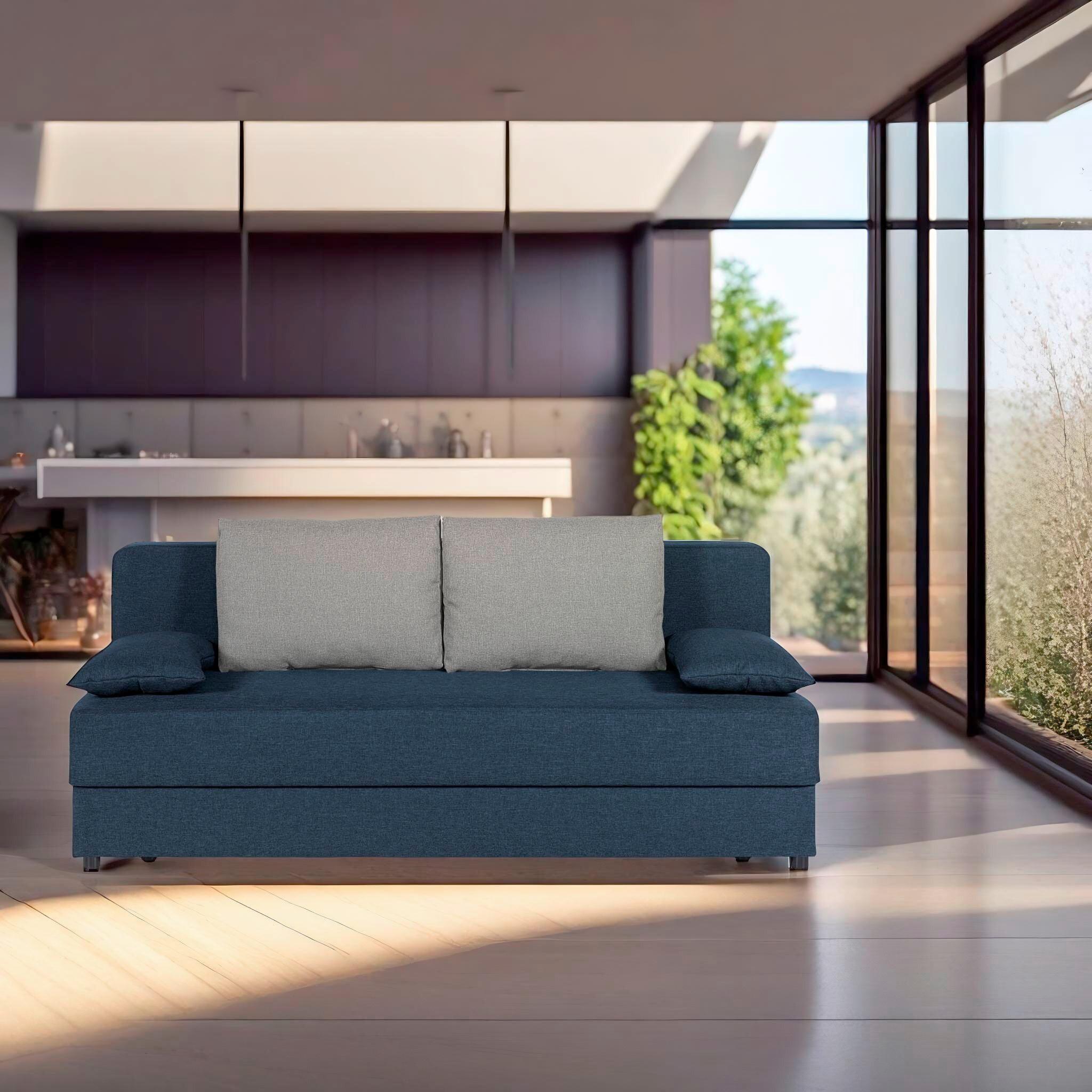 Schlafsofa Nele Graphitfarben B: 193 Cm - Graphitfarben, Design, Holzwerkstoff/Textil (193/82/80cm) - P & B