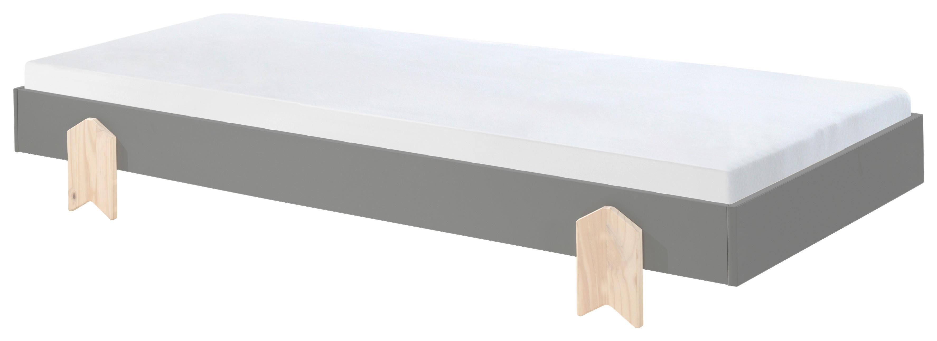 Rahmen: Weiß • Füße: Kiefer/ massiv • inkl. Lattenrost • B/H/T:ca. 203,6/27,5/93,8cm • max. belastbar: ca. 75 kg