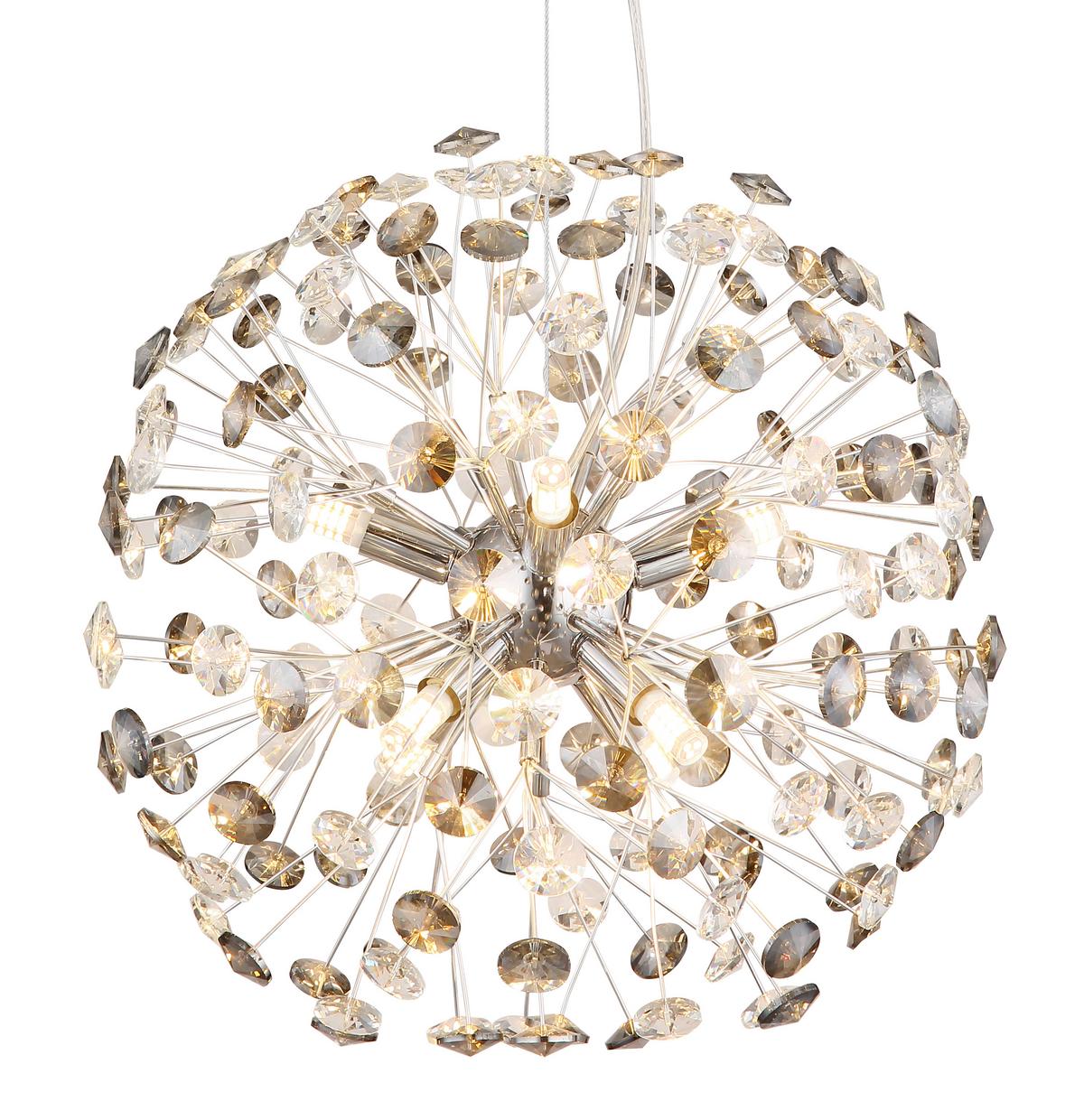 Kristály Függőlámpa 64135h1c  Katrina - krómszínű/áttetsző, Lifestyle, műanyag/üveg (40/150cm) - Globo