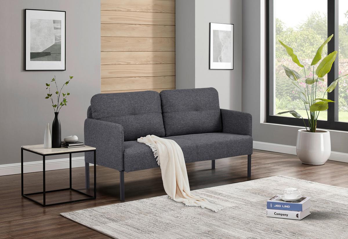 Sofa Milon Grau B: 126 cm - Schwarz/Grau, MODERN, Textil (126/79/70,5cm) - P & B