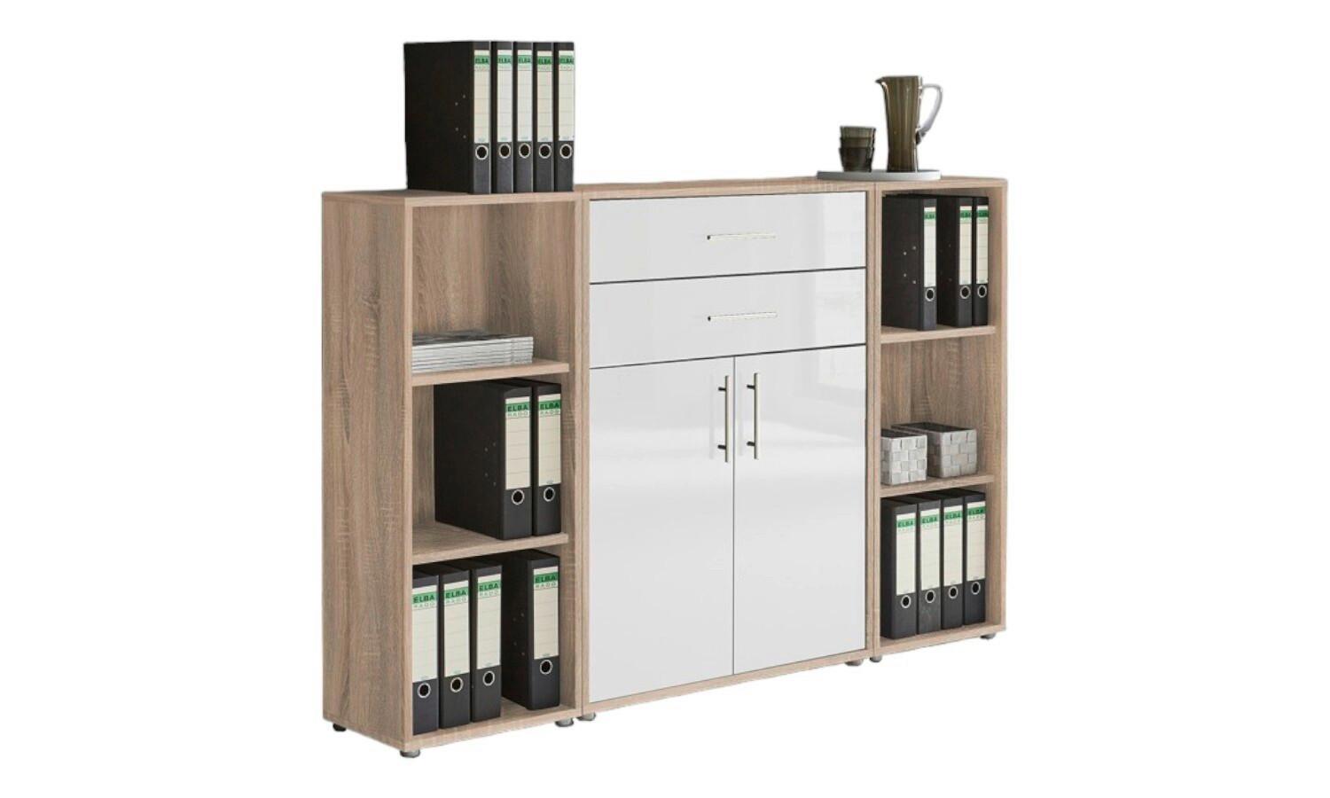 Aktenschrank Office Edition Weiß Hg/Eiche Dekor B: 172,6cm