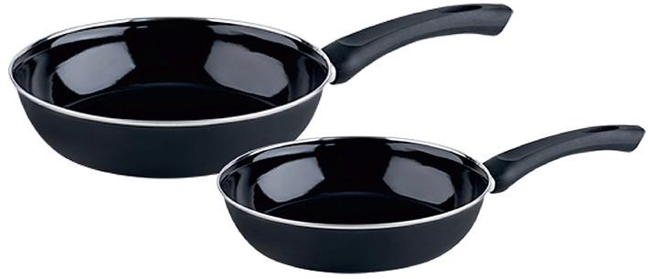 Pfannenset Gourmet 2-teilig - Schwarz, KONVENTIONELL, Metall (24+28cm) - Riess