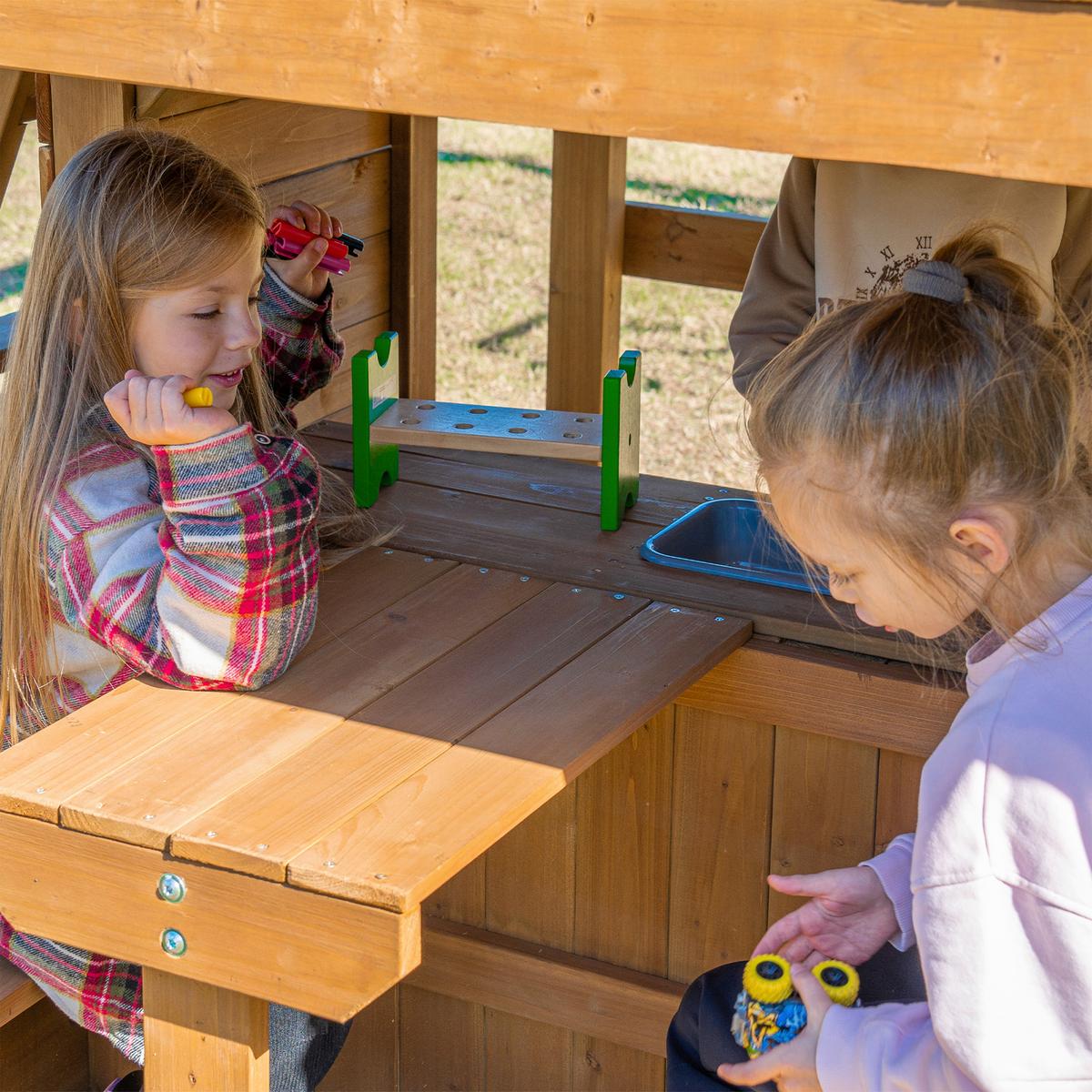 Spielturm mit Rutsche Lila - Anthrazit/Lila, Basics, Holz/Kunststoff (435/410/305cm) - Ambia Garden