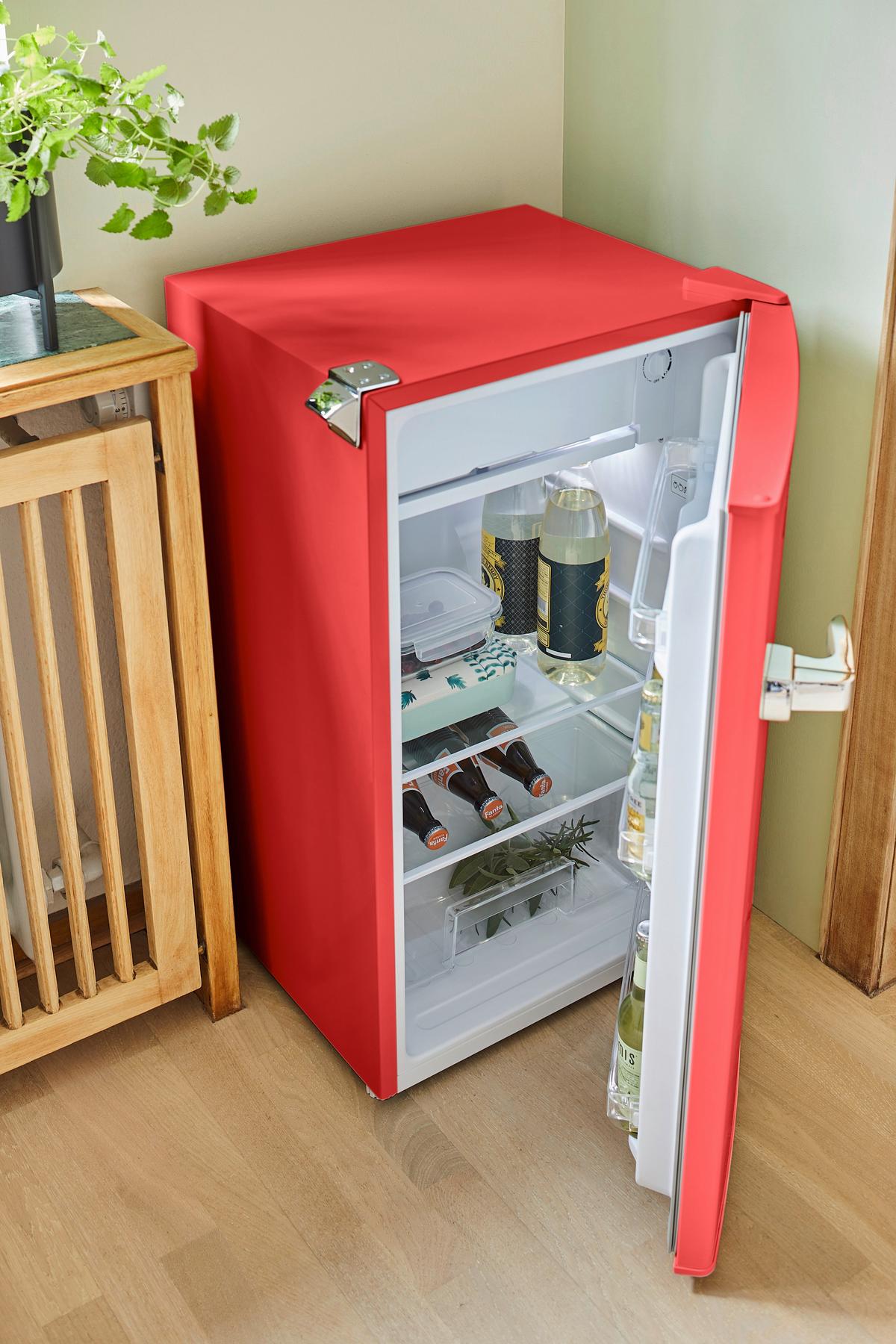 KÜHLSCHRANK Rot B: 47,4 cm - Rot, Basics, Glas/Kunststoff (47,4/83,1/44,7cm) - Respekta