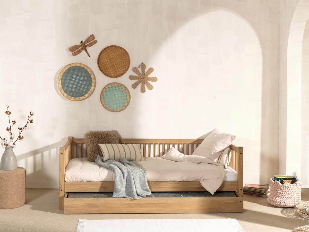 Ausziehbett Eiche +lattenrost 90x200 cm Forest Natur - Naturfarben, MODERN, Holz (90/200cm) - MID.YOU