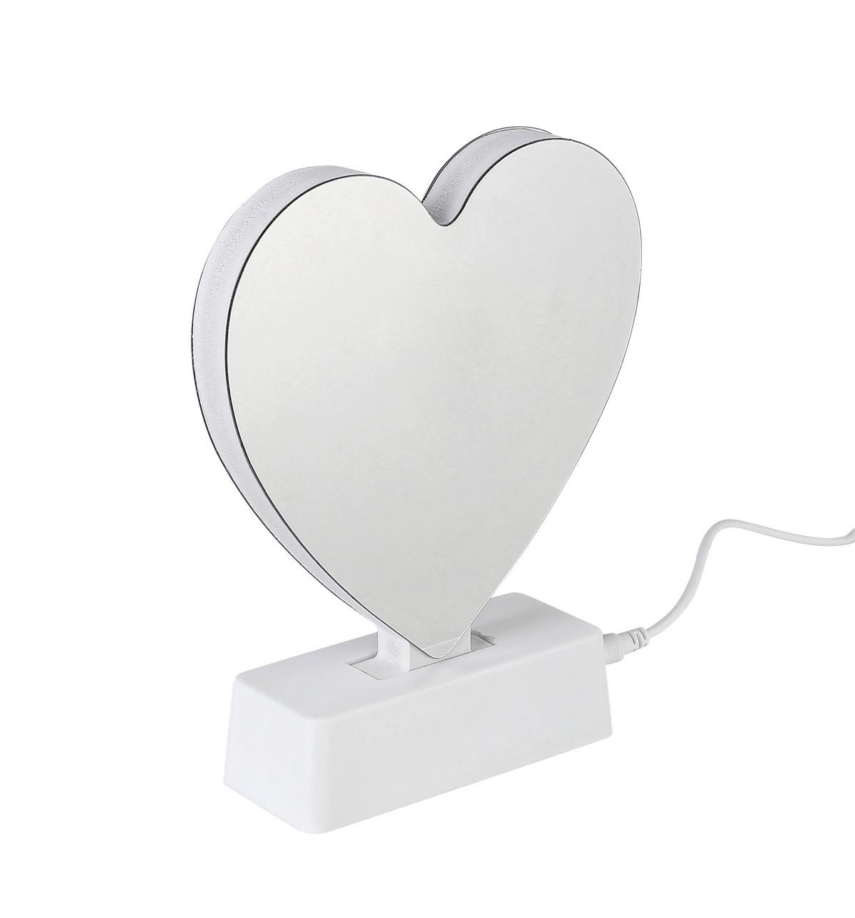 LED-Dekoleuchte Heart - Transparent/Weiß, Basics, Kunststoff (14,5/4,6/17,9cm) - Luca Bessoni