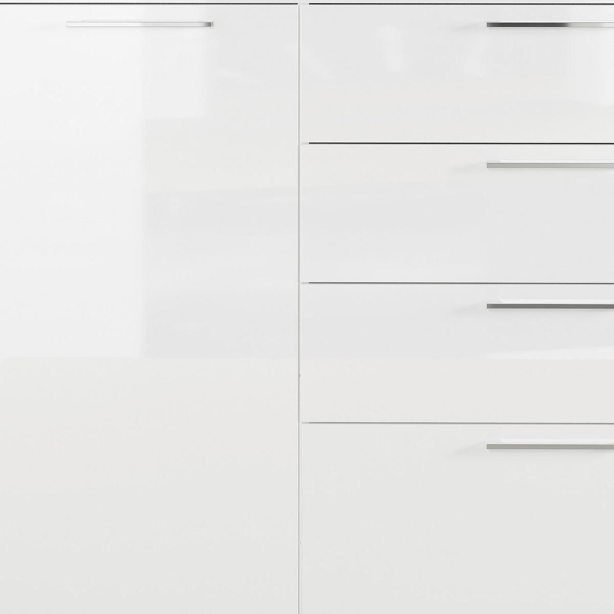 Kommode Gw-Sunnyvale Weiß B: 135cm - Schwarz/Weiß, MODERN, Holzwerkstoff (135/107/40cm) - Germania