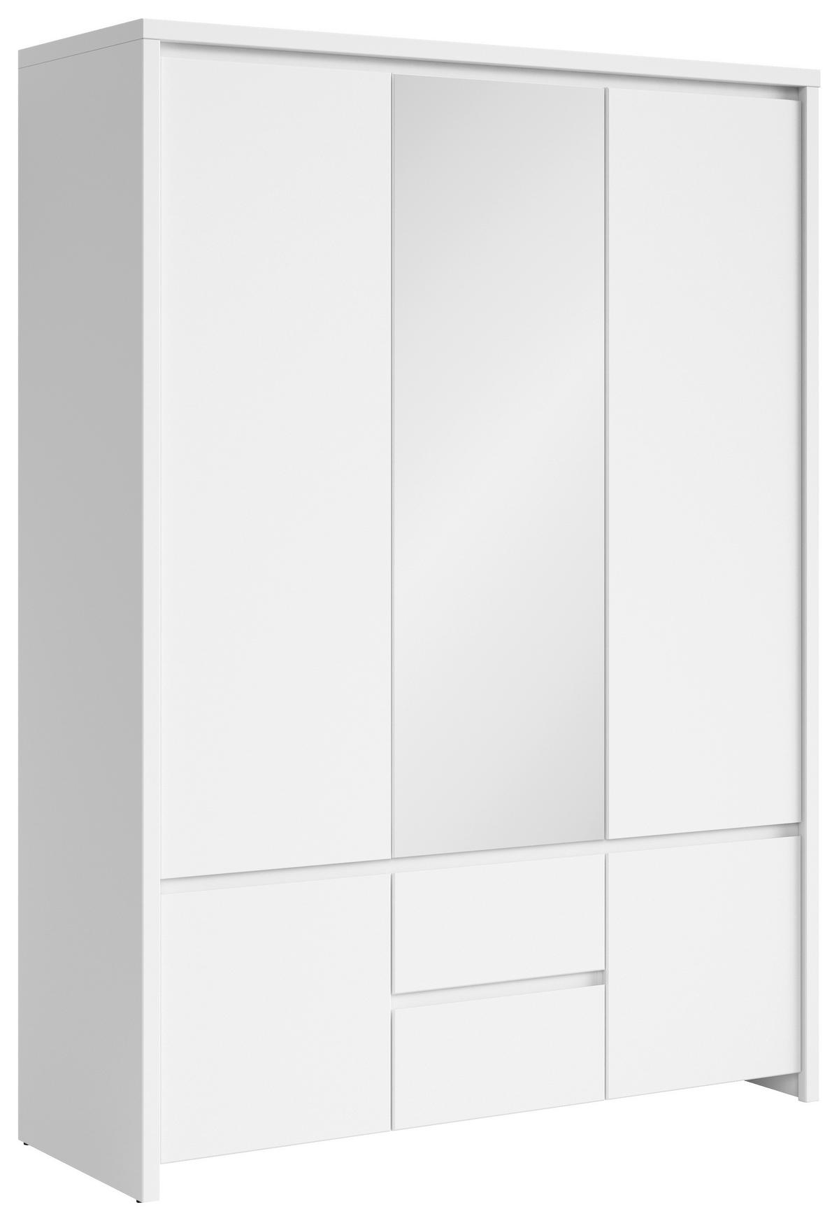 Drehtürenschrank Kaspian - Weiß, MODERN, Glas/Holzwerkstoff (153,5/211/55,5cm) - MID.YOU