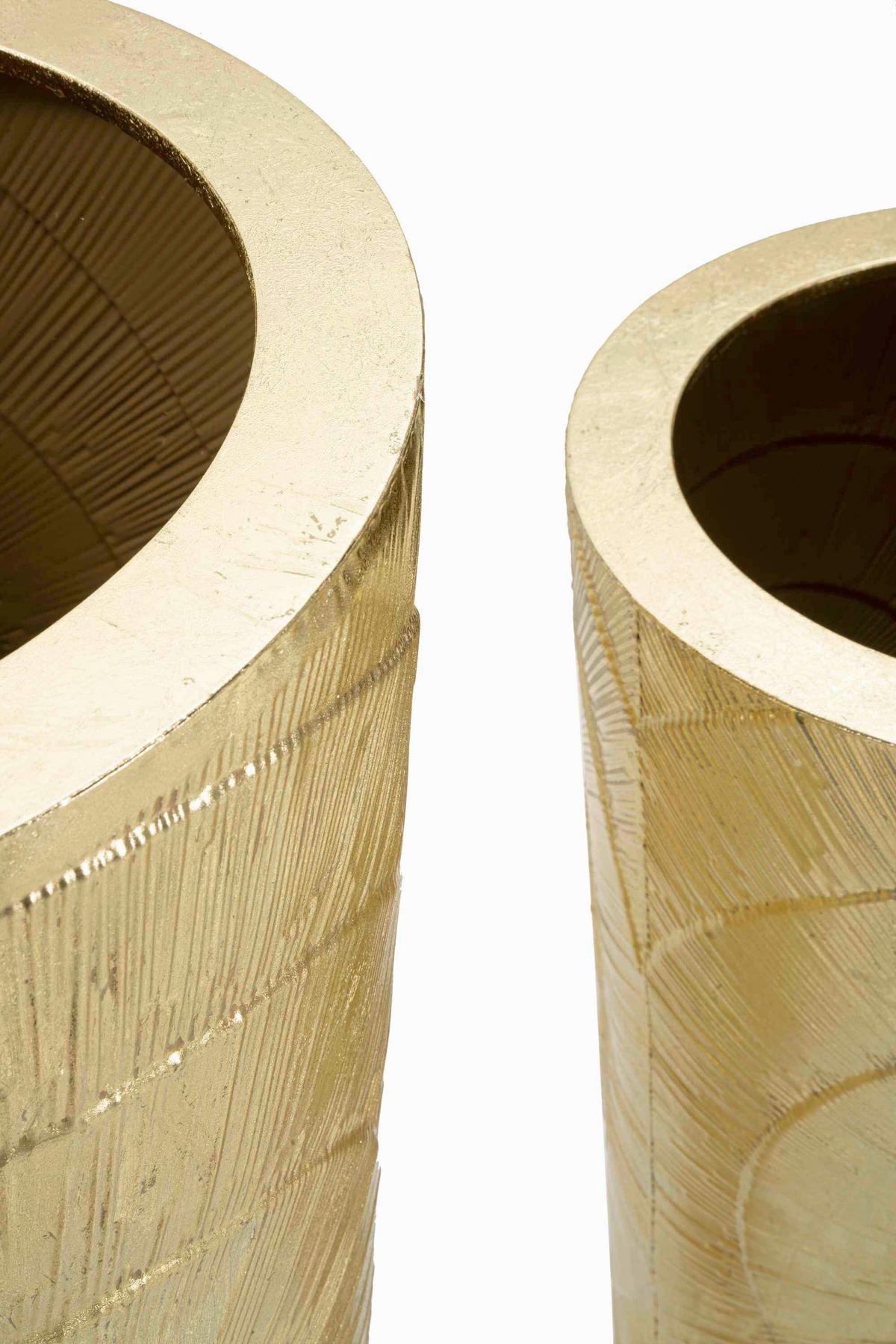 Vase Goldely Set 3 Goldfarben B: 50,8 cm - Goldfarben, Basics, Metall (50.8/114.9/50.8cm)