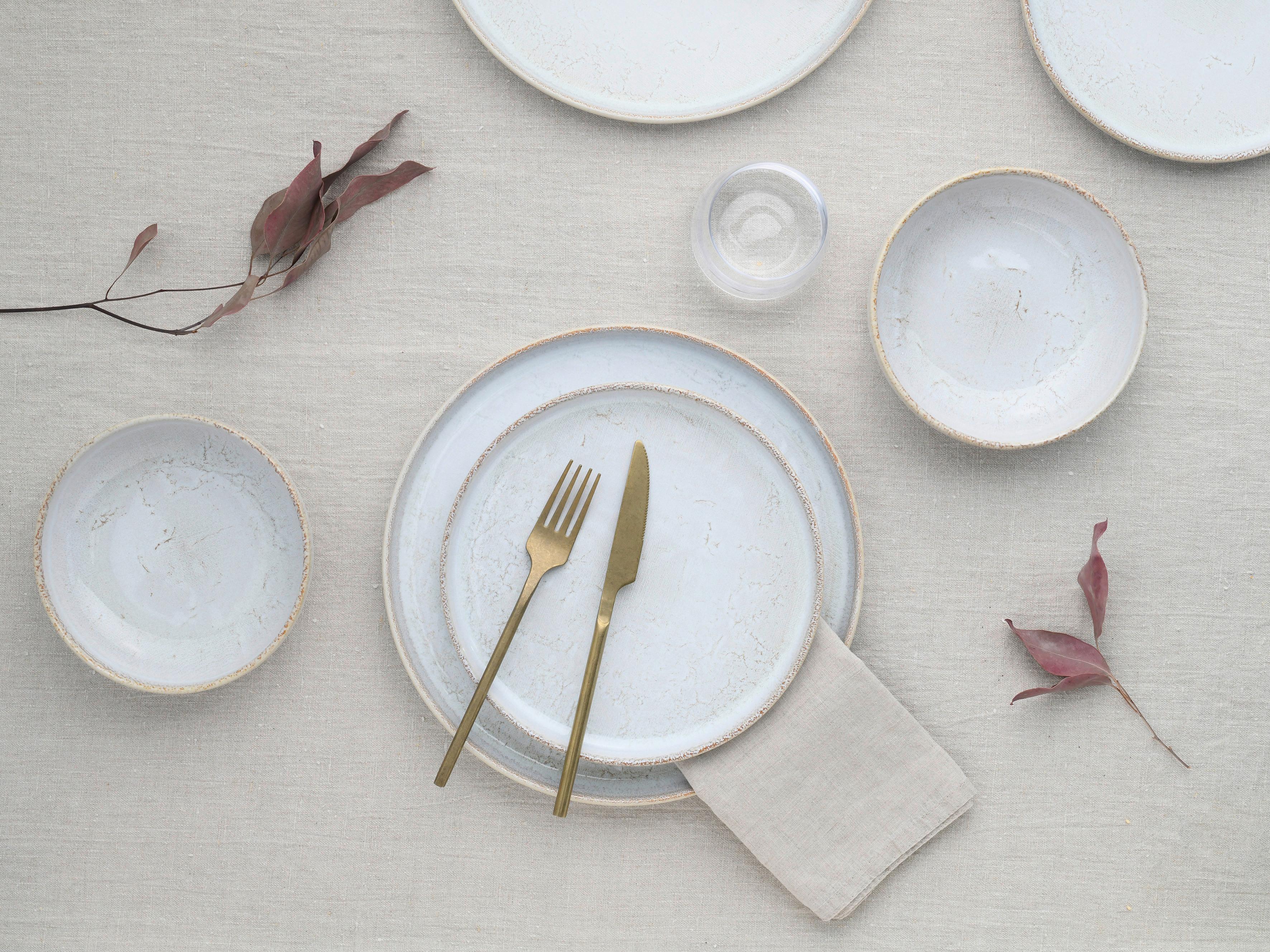 Tafelservice Uno Vintage 12--Teilig., Grauweiß - Grauweiß, Basics, Keramik - Creatable