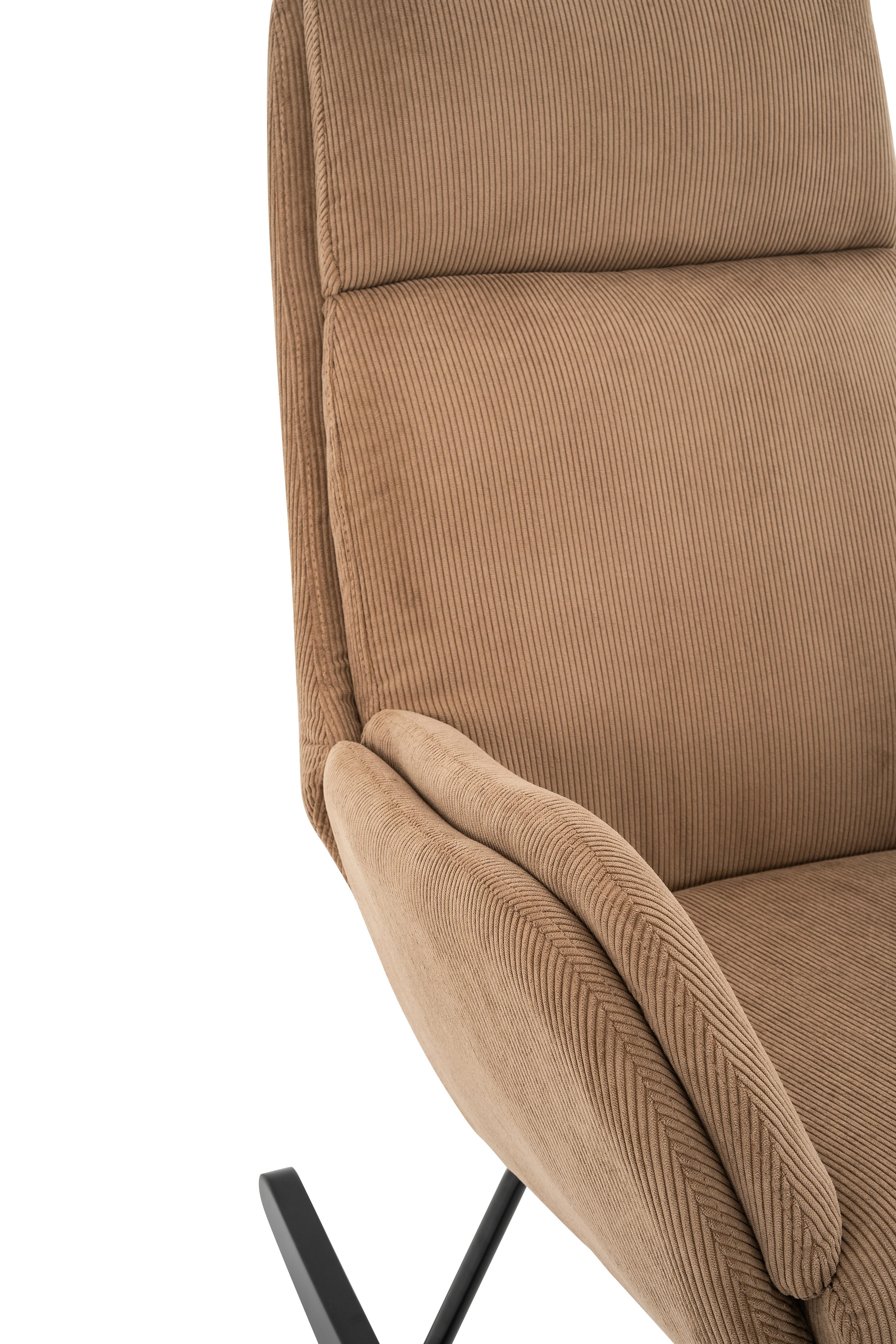 Schaulelsessel Nüv Braun C: 70 cm - Schwarz/Braun, Design, Holz/Textil (70/105/87cm) - Livetastic