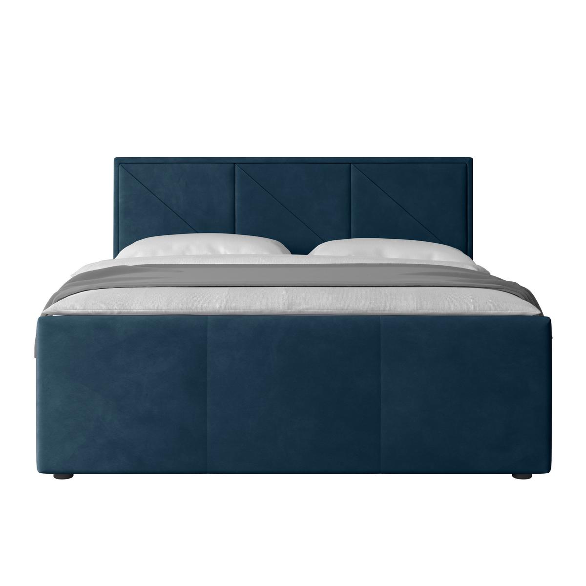 Boxspringbett mit Bettkasten 180x200 cm Blau Bologna - Blau/Schwarz, MODERN, Holz/Kunststoff (180/200cm) - MID.YOU