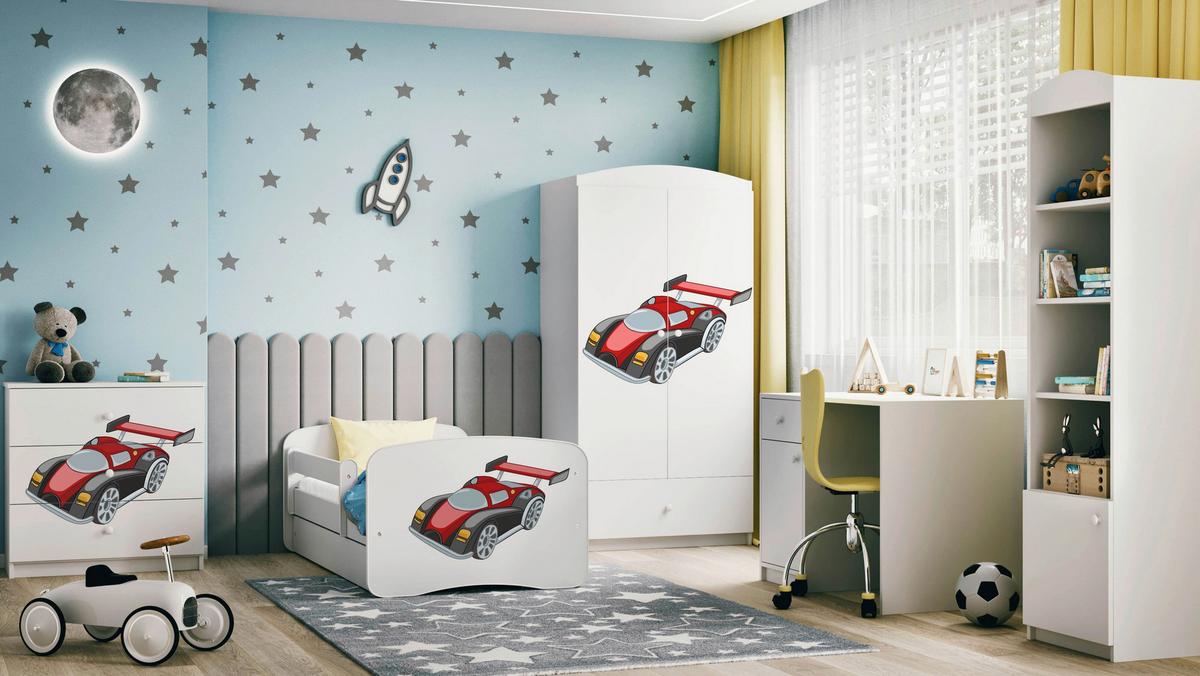 Kinder-/Juniorbett Babydreams inkl. Matratze 80x160 - Birkefarben/Weiß, MODERN, Holz/Holzwerkstoff (80/160cm) - MID.YOU