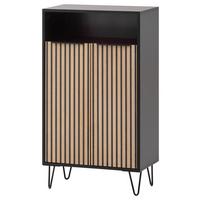 Schuhschrank Schuhschrank Hank - Eichefarben/Schwarz, Design, Holzwerkstoff (60,2/107,9/33,05cm) - MID.YOU