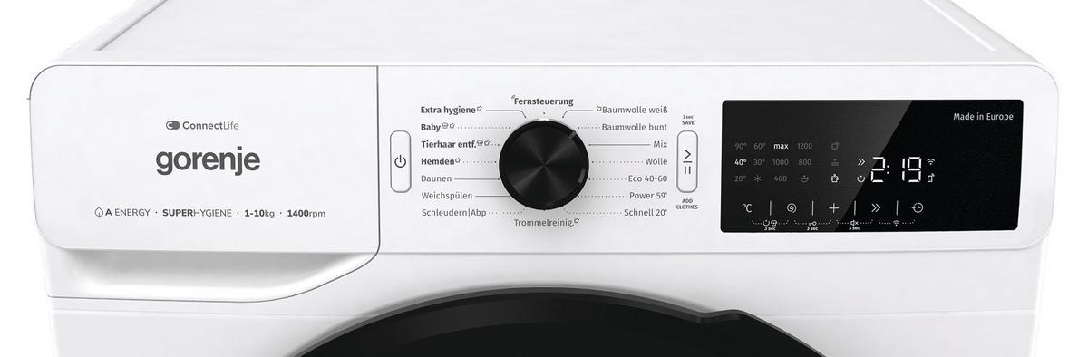 Waschmaschine WGPNEI14A2DTS Füllmenge ca. 10 kg, EEKL: A - Weiß, Basics, Kunststoff/Metall (60/85/61cm) - Gorenje