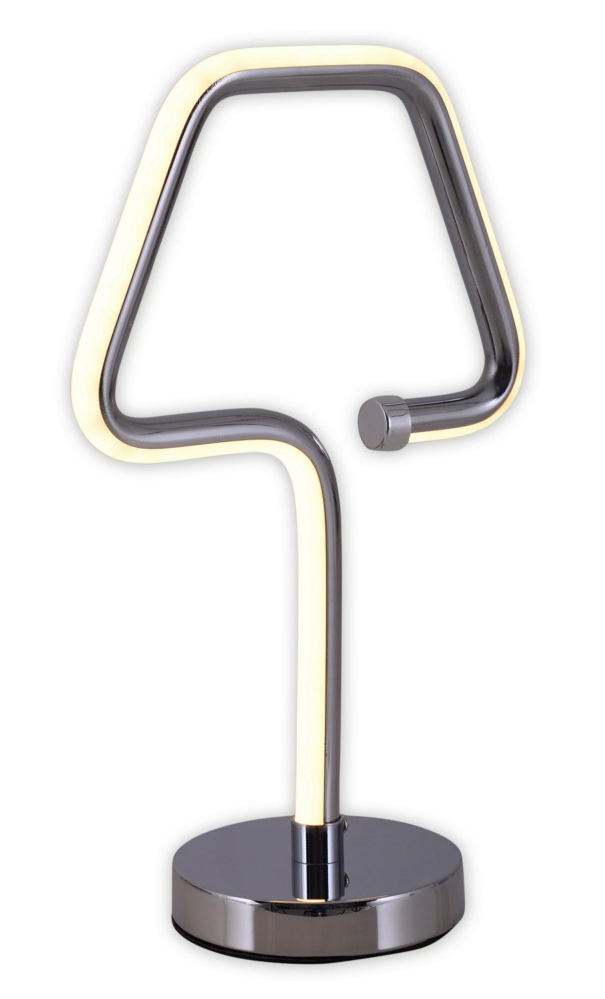 LED-Tischlampe Chromfarben mit Kippschalter - Chromfarben, Design, Kunststoff/Metall (18/30cm) - Näve