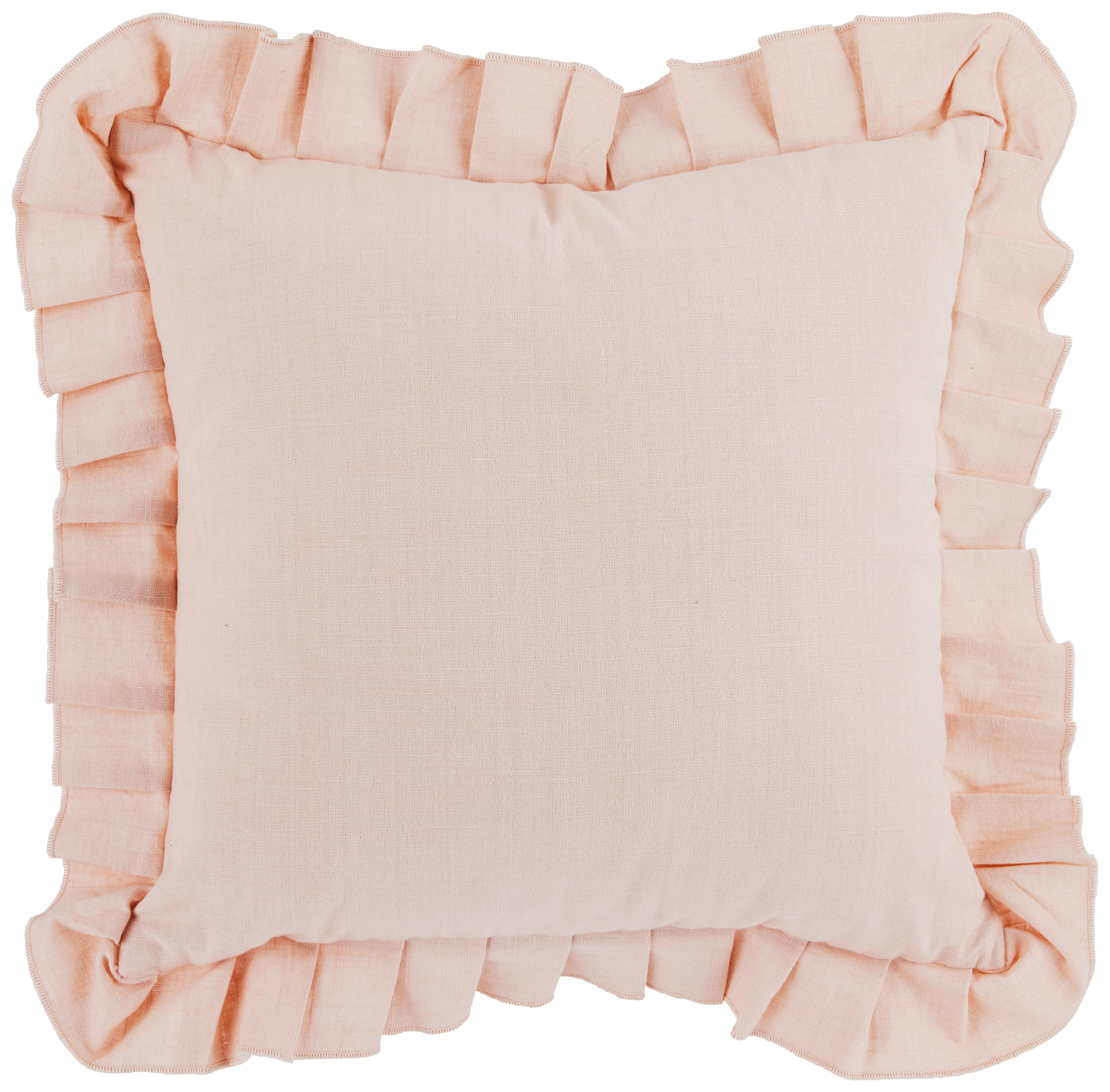 Dekorační polštář Ruschen, 45/45cm, růžová - růžová, Romantický / Rustikální, textil (45/45cm) - Modern Living