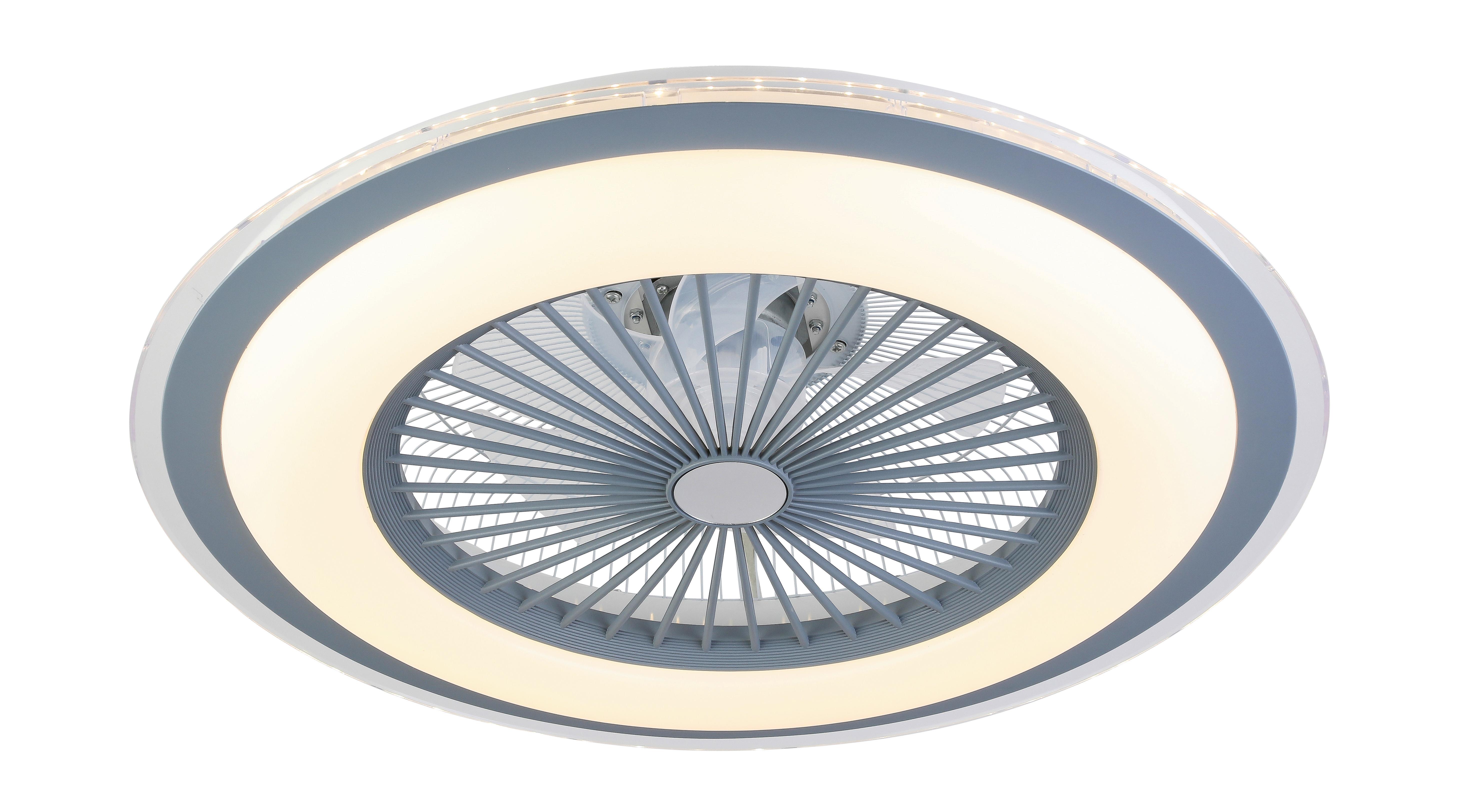 Deckenventilator Darko - Transparent/Weiß, MODERN, Kunststoff/Metall (60/19cm) - Luca Bessoni