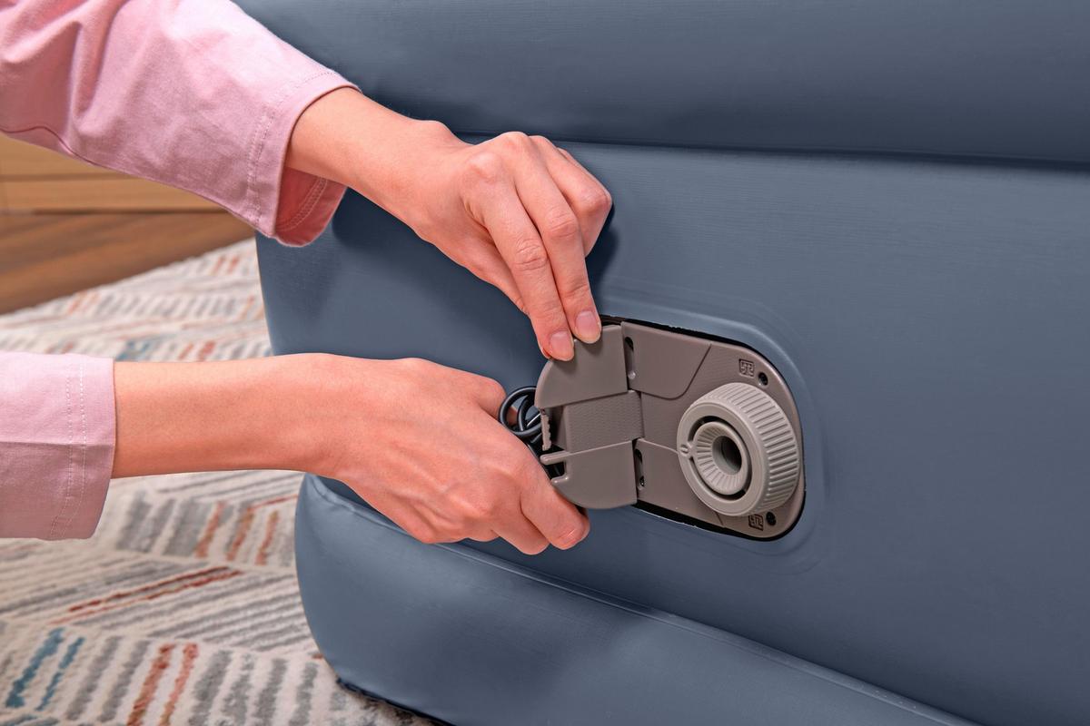 Luftbett Günther 191x97x51 cm Bis 150kg, inkl. Pumpe - Dunkelblau/Grau, KONVENTIONELL, Kunststoff/Metall (191/97/51cm) - Bestway