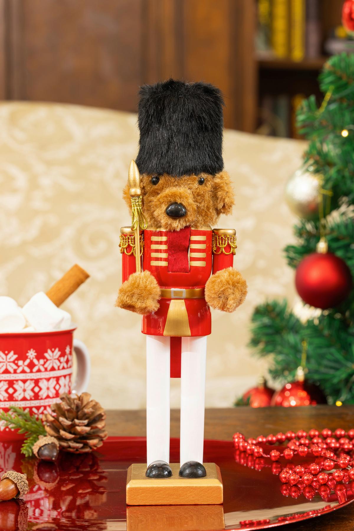 Nussknackerfigur Sven - Rot/Goldfarben, KONVENTIONELL, Holz/Textil (7,5/6/25,5cm) - Luca Bessoni